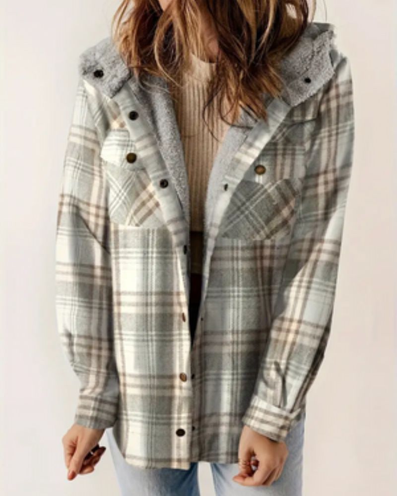 Nayla - Plaid Jacket with Comfortable Sherpa Lining