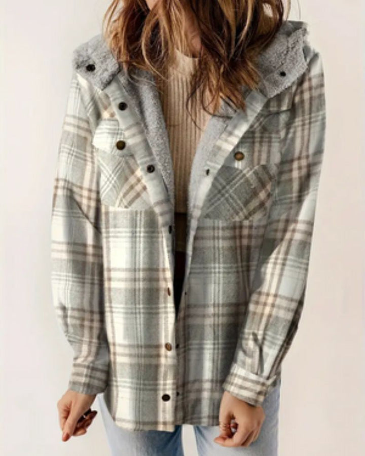 Nayla - Plaid Jacket with Comfortable Sherpa Lining