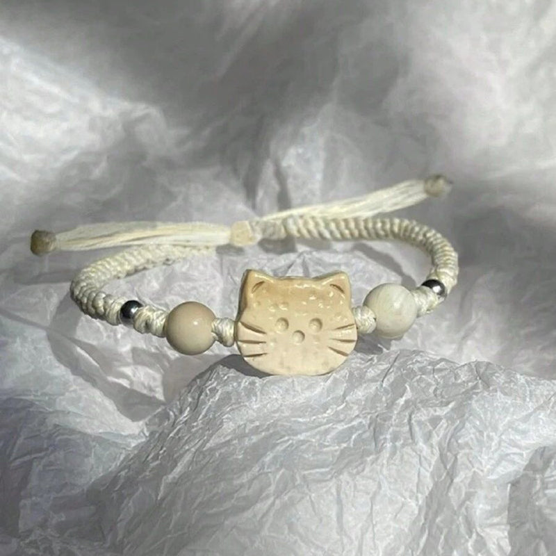 Bracelet Tressé Chat De Dessin Animé