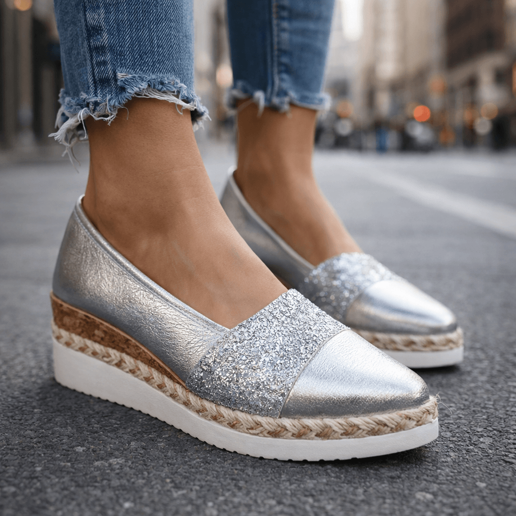 Serena | Wedge Sandals with Glitter