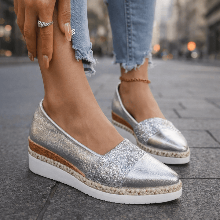 Serena | Wedge Sandals with Glitter