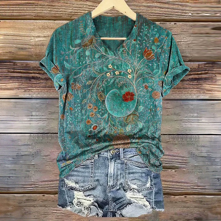 T-Shirt À Imprimé Floral Vintage