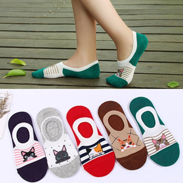 Chaussettes Décontractées À Motif Chat