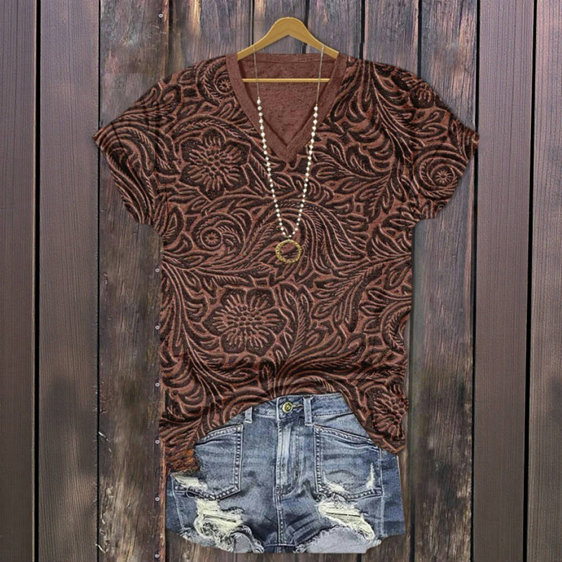 T-Shirt À Imprimé Floral Vintage