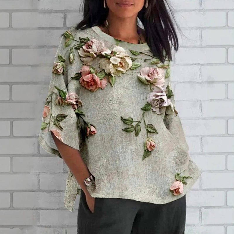 Blouse À Imprimé Floral Vintage