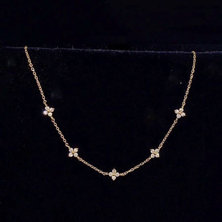 Collier Vintage De Trèfle À Quatre Feuilles