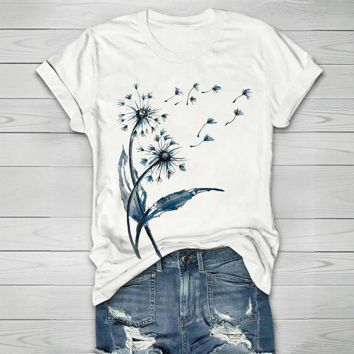 T-Shirt Vintage Imprimé Pissenlit