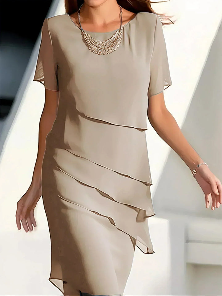 Velora | Robe Midi Luxueuse à Épaisseurs