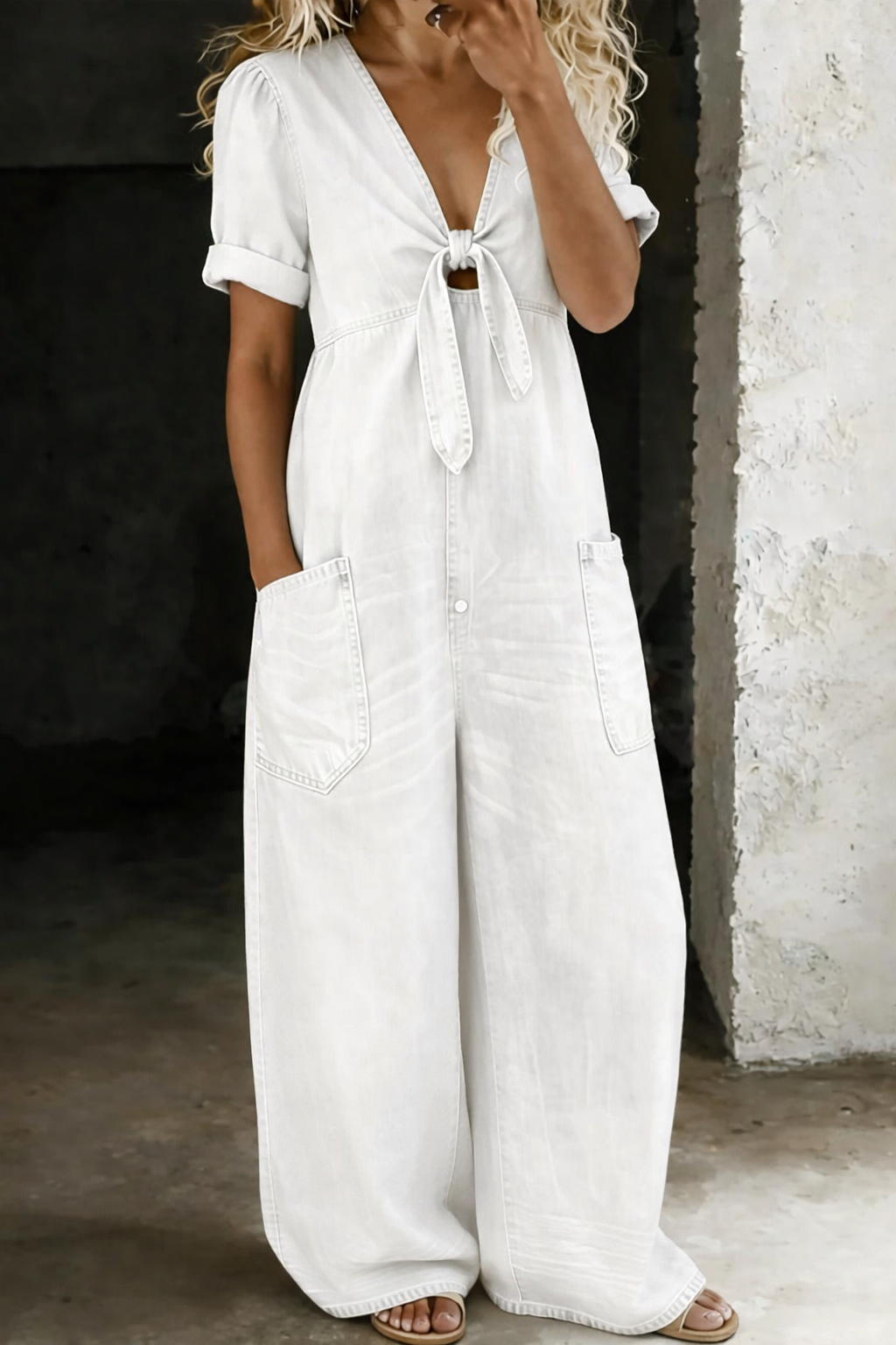 Maya™ | Combinaison denim col V