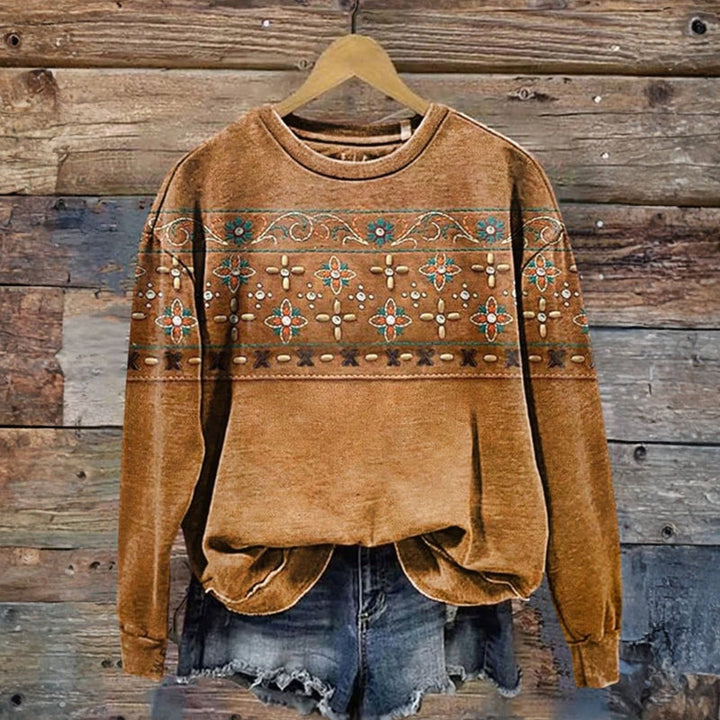 Sweat-Shirt Vintage À Imprimé Floral
