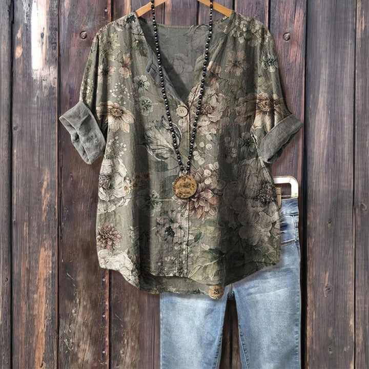 Blouse À Imprimé Floral Vintage