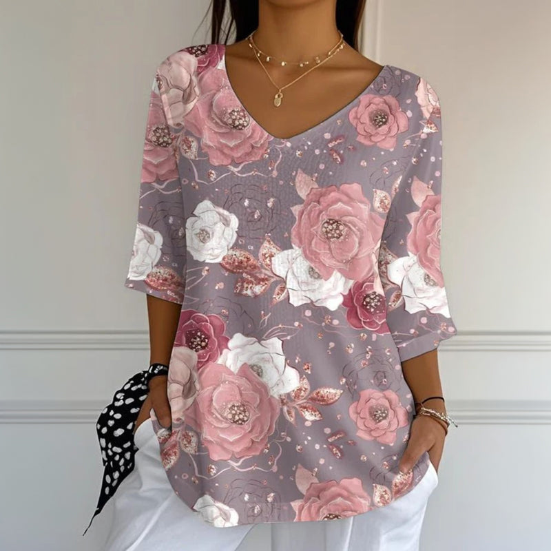 Blouse À Imprimé Floral Vintage