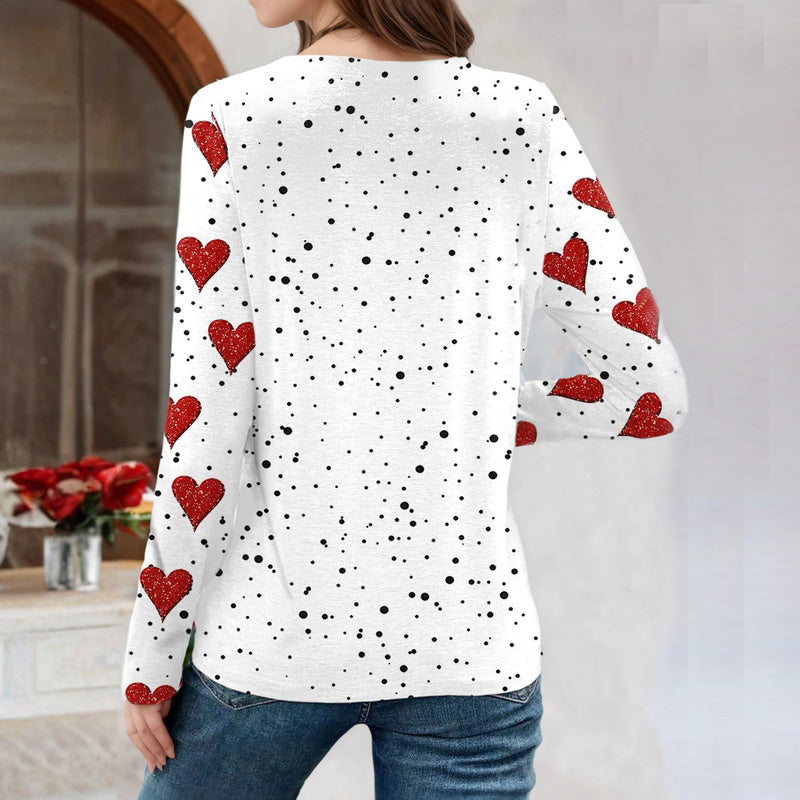 T-Shirt Décontracté Imprimé Coeur