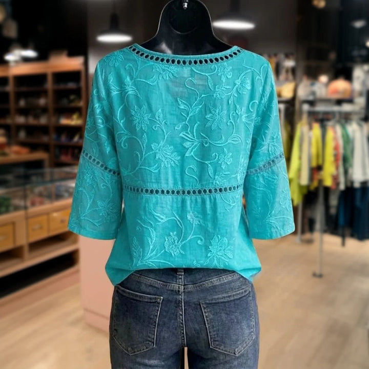 Blouse Vintage À Imprimé Floral