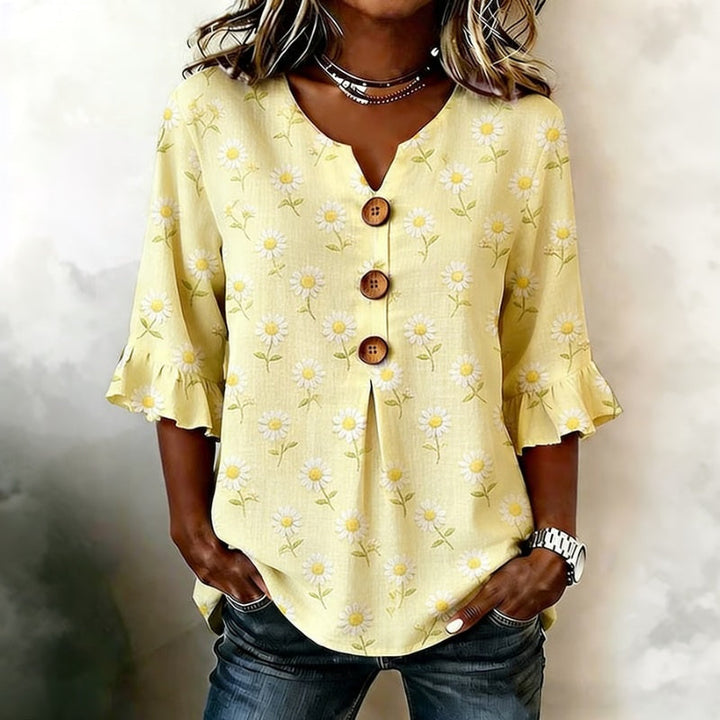 Blouse Vintage À Imprimé Floral