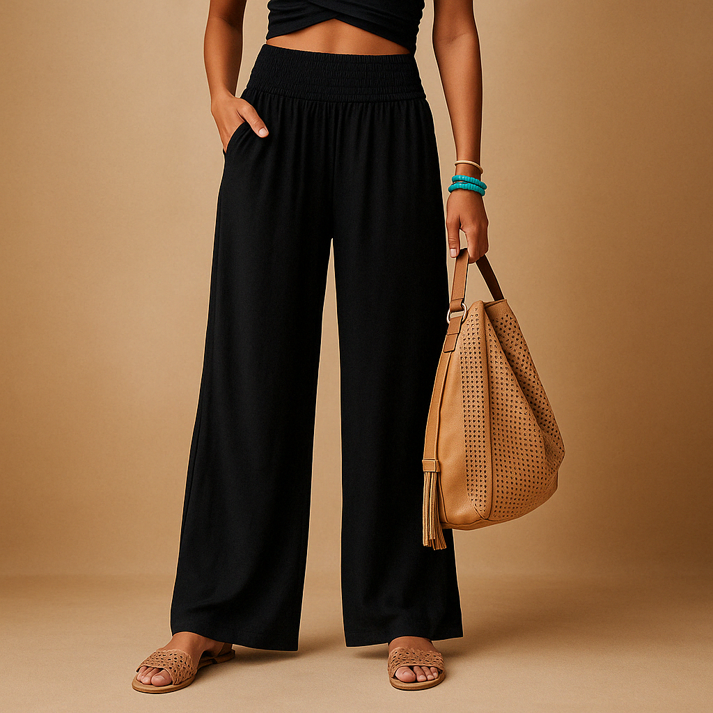 Loïs | Elegant Linen Autumn Pants with Comfortable Elastic Waist for Women