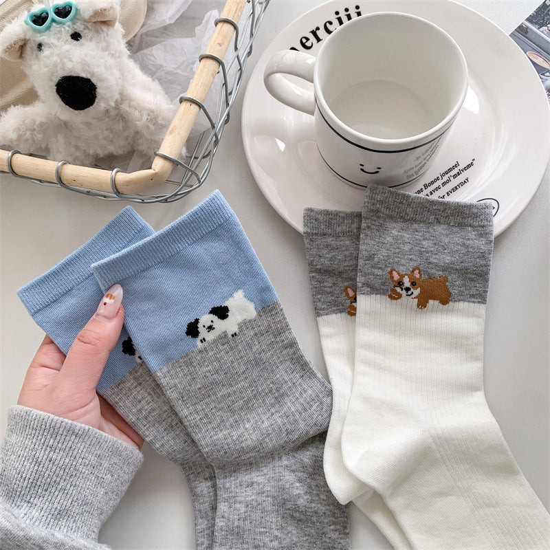 Chaussettes Décontractées À Imprimé Chiot