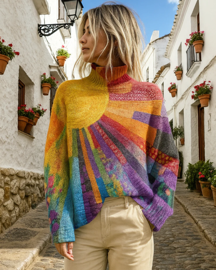 Noa™ | Warm and Colorful Turtleneck Sweater