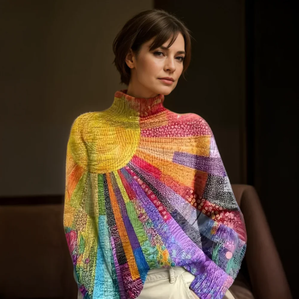 Noa™ | Warm and Colorful Turtleneck Sweater