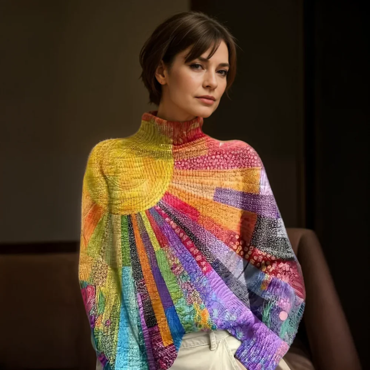 Noa™ | Warm and Colorful Turtleneck Sweater