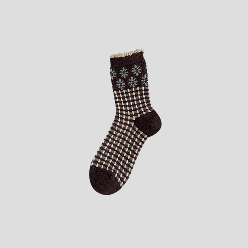 Chaussettes Chaudes À Fleurs