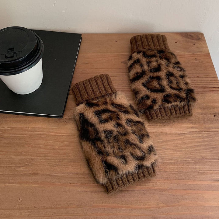 Gants Chauds À Imprimé Léopard
