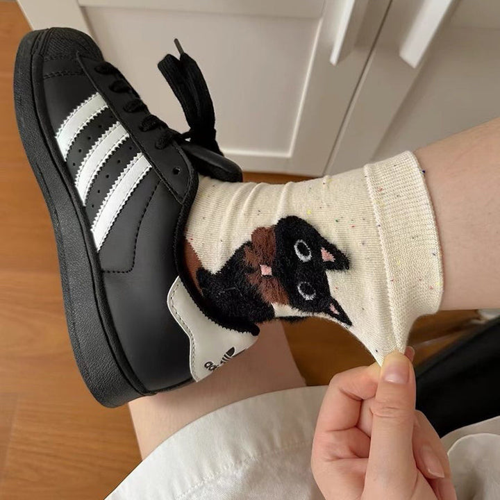 Chaussettes Décontractées À Imprimé Chat