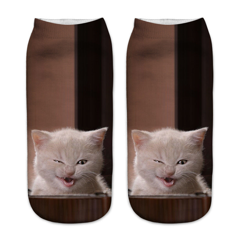 Chaussettes Créatives À Imprimé Chat