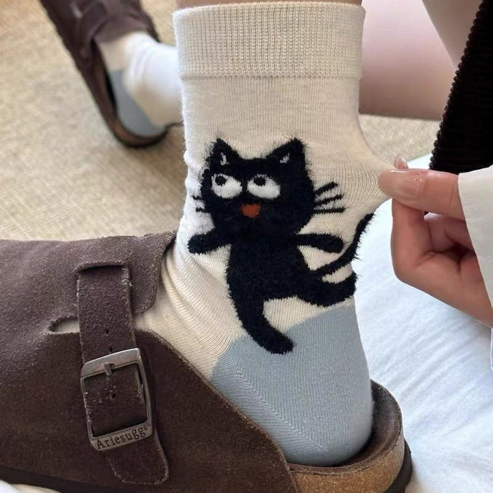 Chaussettes Décontractées À Imprimé Chat
