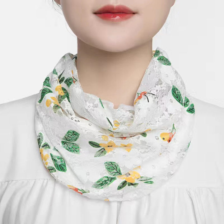 Écharpe En Dentelle À Motif Floral