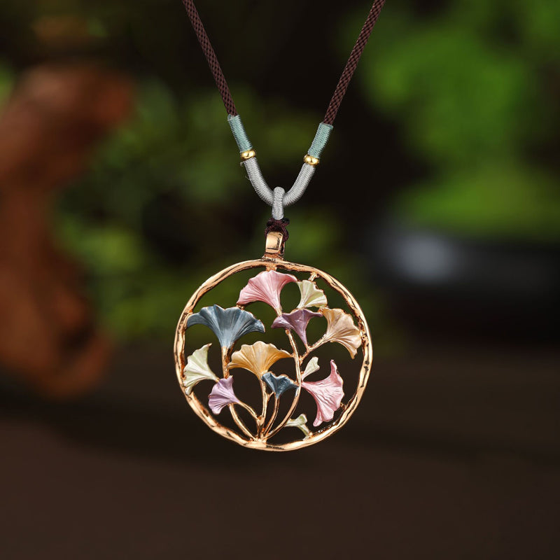 Collier Pendentif Feuille Vintage