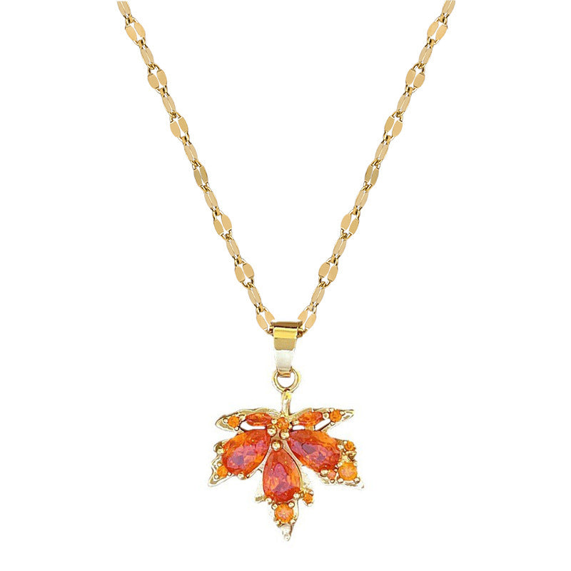 Collier Pendentif Feuille D'Érable