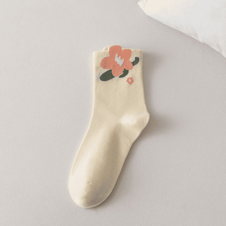Chaussettes Décontractées À Imprimé Floral