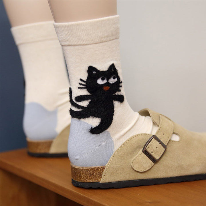 Chaussettes Décontractées À Imprimé Chat
