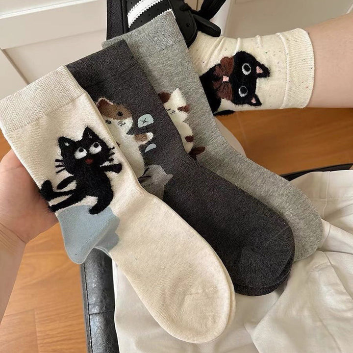 Chaussettes Décontractées À Imprimé Chat