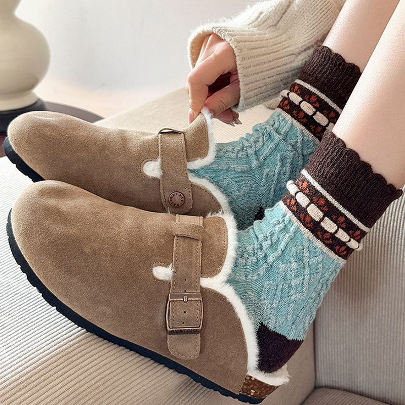 Chaussettes Chaudes À Fleurs