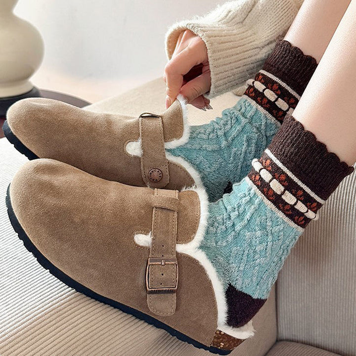 Chaussettes Chaudes À Fleurs