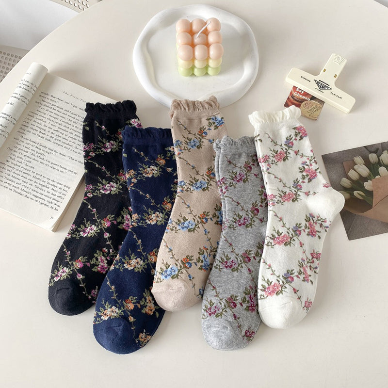 Chaussettes À Fleurs Vintage