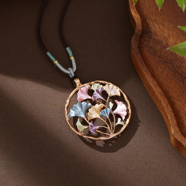 Collier Pendentif Feuille Vintage