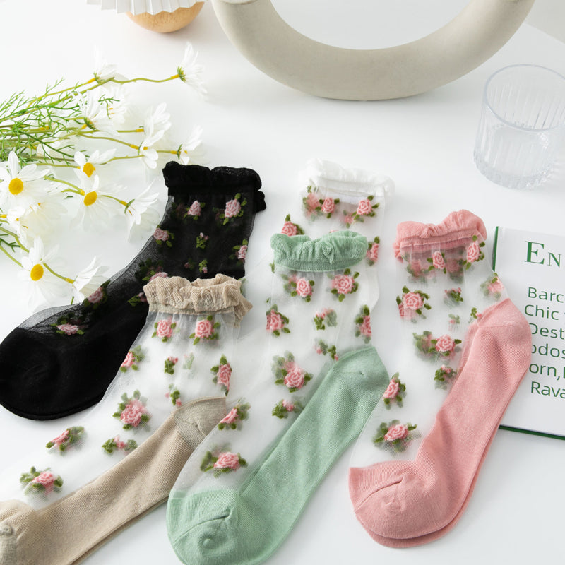Chaussettes Fleuries Respirantes