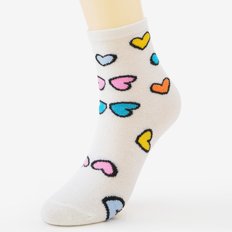 Chaussettes Décontractées À Imprimé Coeur
