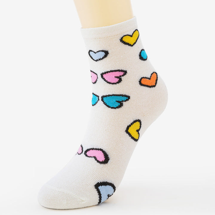 Chaussettes Décontractées À Imprimé Coeur