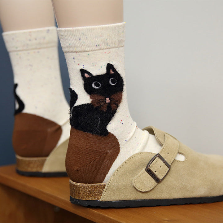 Chaussettes Décontractées À Imprimé Chat