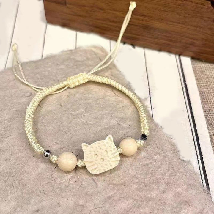 Bracelet Tressé Chat De Dessin Animé