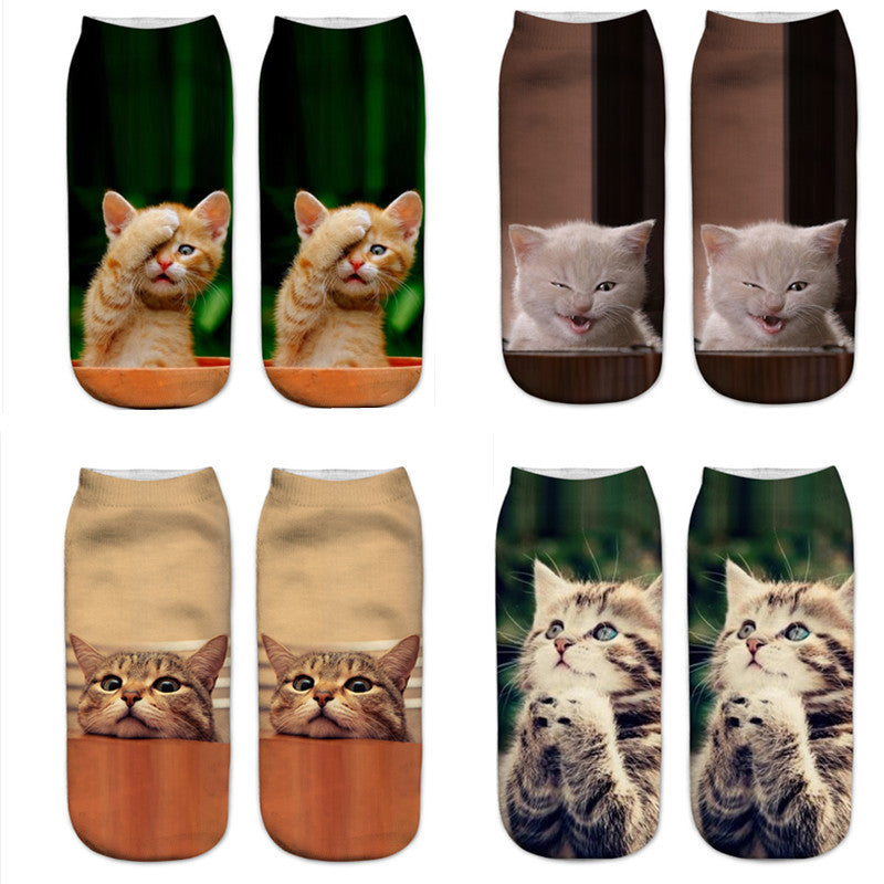 Chaussettes Créatives À Imprimé Chat