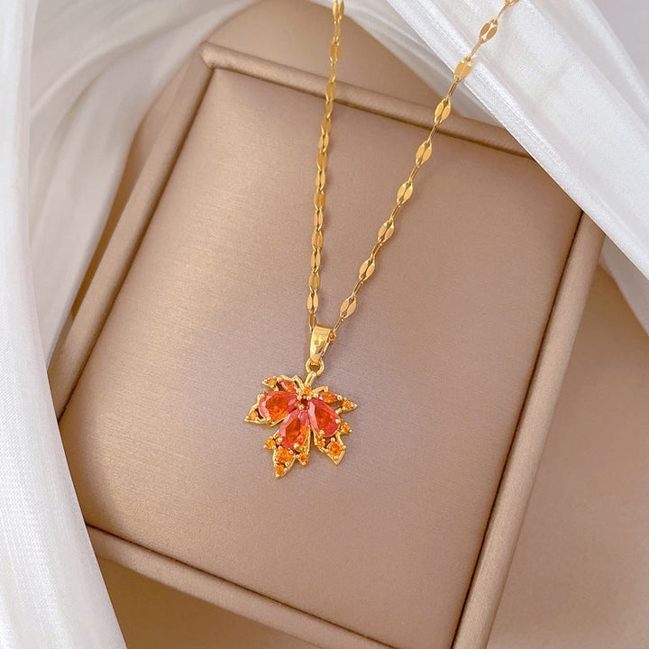 Collier Pendentif Feuille D'Érable