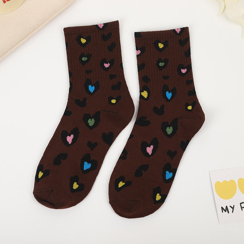 Chaussettes Décontractées À Imprimé Coeur