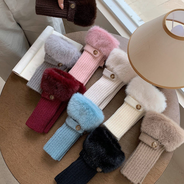 Gants Chauds De Couleur Unie