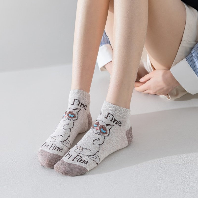 Chaussettes Créatives À Imprimé Chat