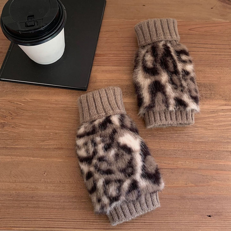 Gants Chauds À Imprimé Léopard